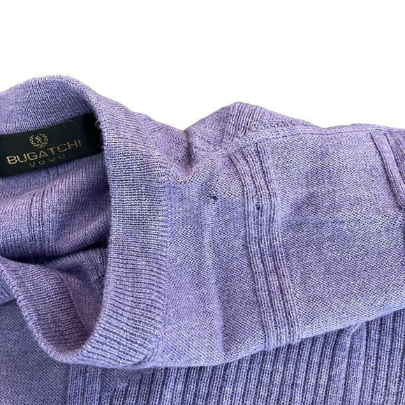 Bugatchi Men's Purple & Maroon V Neck Cable Stitch LS Sweater Lot Of 2, Size L - Picture 4 of 12